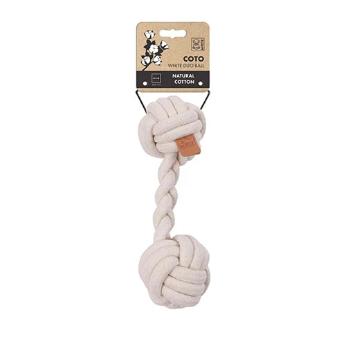 M-Pets Coto Beyaz Duo Ball Örgü Köpek Oyuncağı 28 Cm ürün görseli