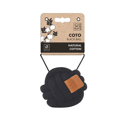 M-Pets Coto Örgü Top Köpek Oyuncağı Siyah 9,5 Cm ürün görseli