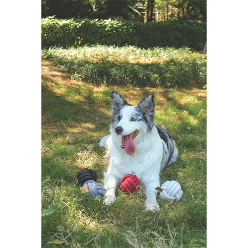 M-Pets Coto Örgü Top Köpek Oyuncağı Gri 9,5 Cm - Resim 3