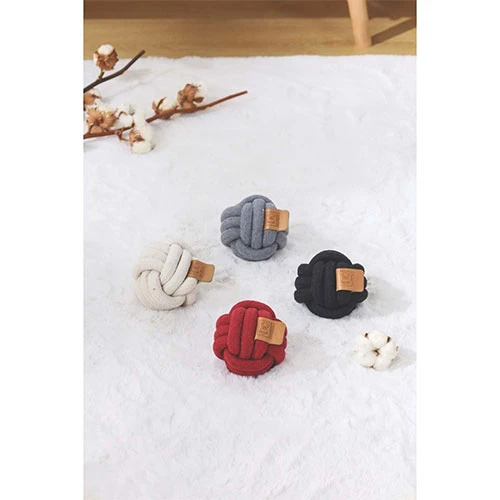 M-Pets Coto Örgü Top Köpek Oyuncağı Beyaz 9,5 Cm - Resim 3