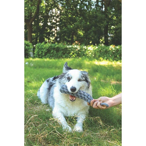 M-Pets Örgü Köpek Oyuncağı Gri 34 Cm - Resim 2