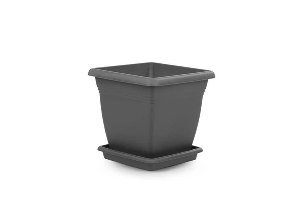 Omnipazar SO-VK01 Villa Kare Tabaklı Saksı Takımı 4.6 lt Antrasit 6 Adet - 3