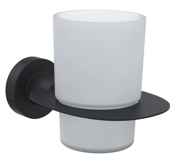 Line Bathroom Diş Fırçalık 128607 MASTER DİŞ FIRÇALIK Buzlu Cam Mat Siyah