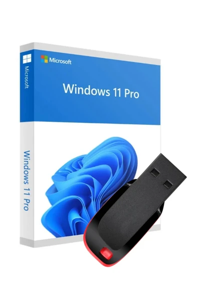 MICROSOFT Windows 11 Pro + 32GB USB Kurulum + Sürücü Paketi Keysofti