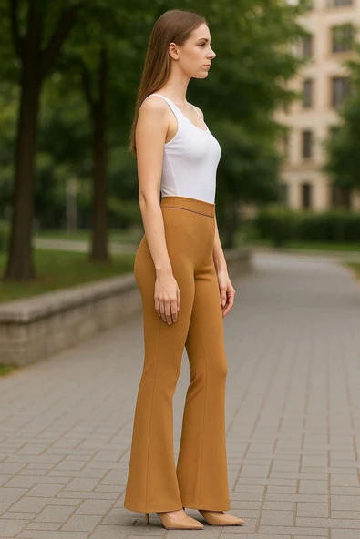 Atlas palazzo pantolon kamel - 4