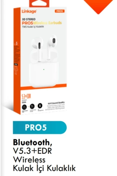 Pro 5 Bluetooth 5.3 Versiyon Edr Wireless Kulak Içi Kulaklık - Resim 3