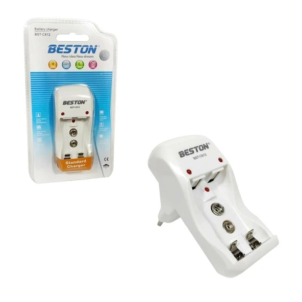Beston BST-C812 2 X AA-AAA * 1 X 9 Volt Pil Şarj Cihazı - Resim 3