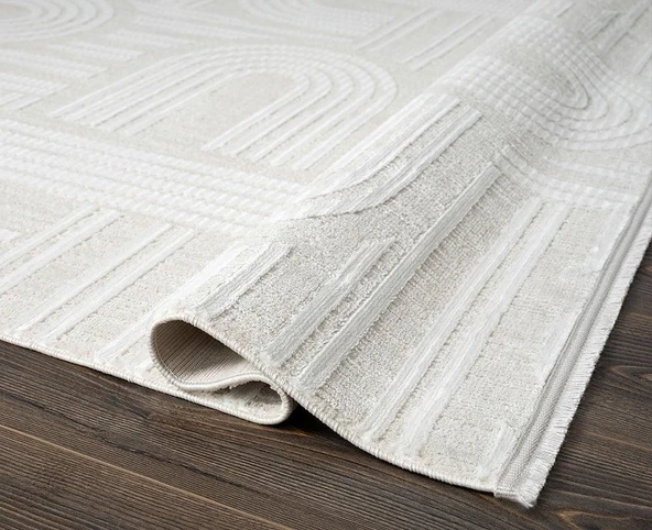 Karmen Saten Halı Yolluk Halısı 78x300 Tablo TL005A Krem - 6