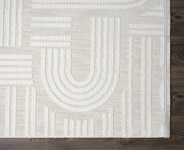 Karmen Saten Halı Oda Halısı 116x180 Tablo TL005A Krem - 5
