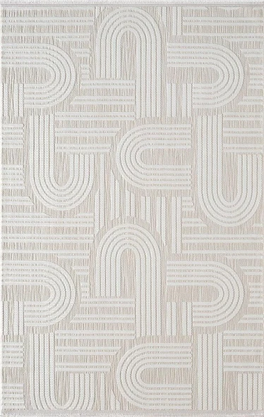 Saten Halı Kesme Salon Halısı 195x300 Tablo TL005A Krem - 1