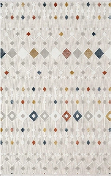 Saten Halı Kesme Oda Halısı 156x350 Tablo TL001A Krem - 1