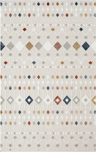 Saten Halı Kesme Oda Halısı 116x500 Tablo TL001A Krem - 1