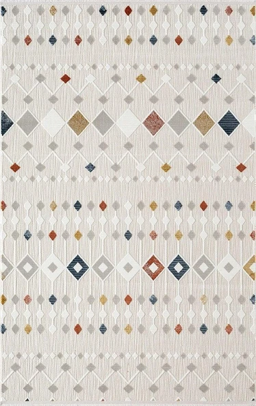 Saten Halı Kesme Yolluk Halısı 78x400 Tablo TL001A Krem - 1