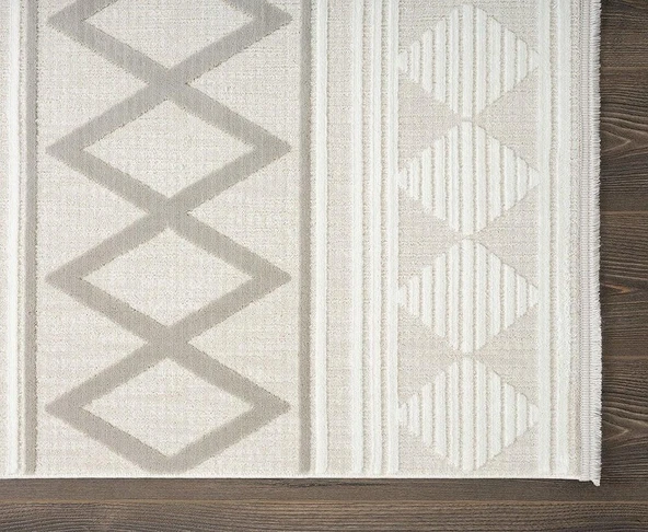 Saten Halı Kesme Yolluk Halısı 78x450 Tablo TL004A Krem - 4