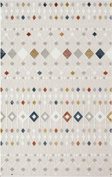 Saten Halı Kesme Oda Halısı 116x250 Tablo TL001A Krem - 1