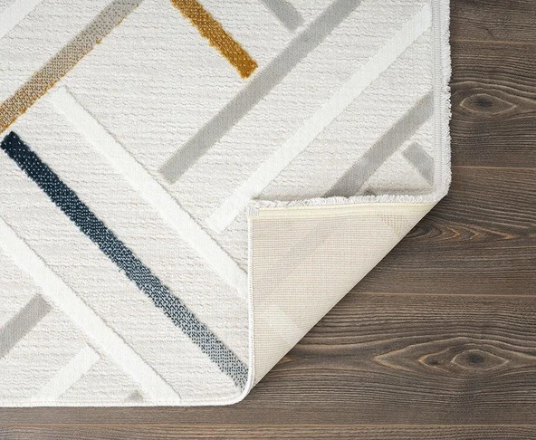 Saten Halı Kesme Salon Halısı 195x350 Tablo TL003A Krem - 3
