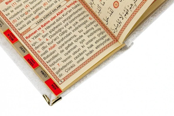 10 ADET - Ekonomik Kadife Kaplı Yasin Kitabı - İsme Özel Plakalı - Cep Boy - Beyaz Renk - Mevlit Hediyeliği - Resim 3