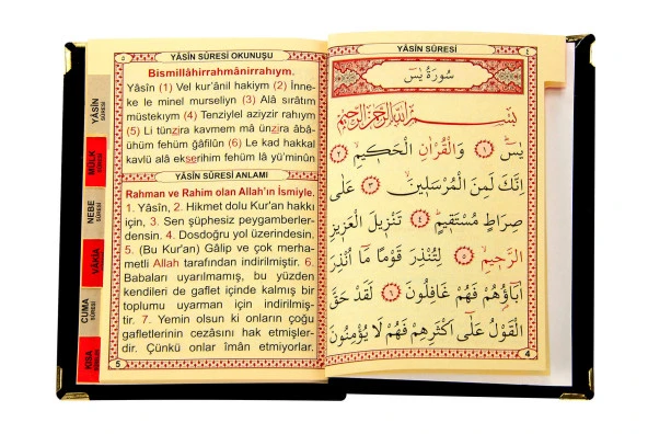 10 ADET - Ekonomik Kadife Kaplı Yasin Kitabı - Çanta Boy - Siyah Renk - Dini Hediyelik - Resim 2