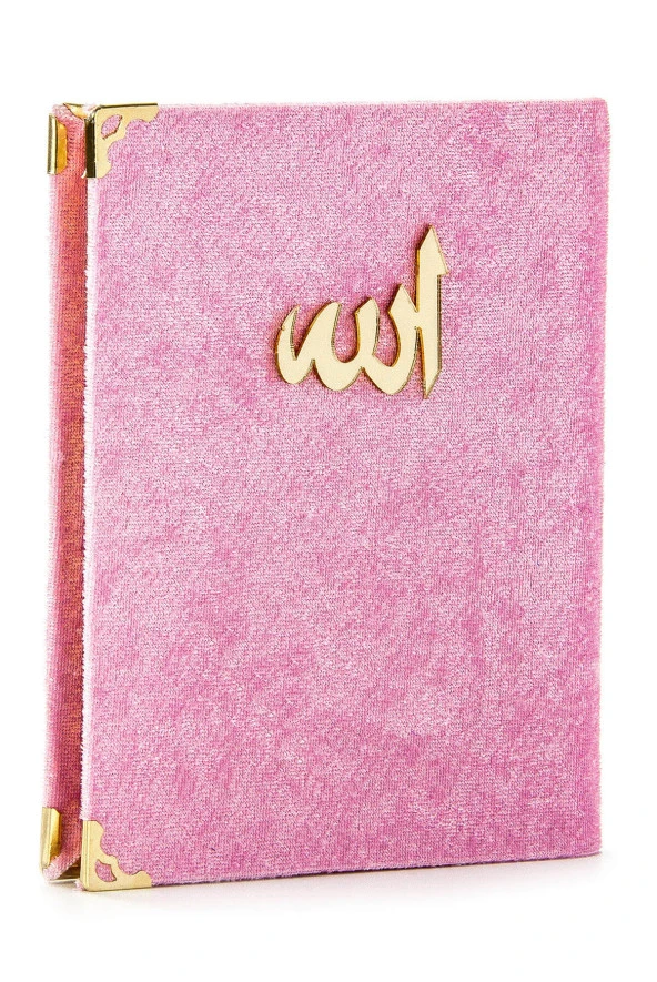 20 ADET - Ekonomik Kadife Kaplı Yasin Kitabı - Çanta Boy - Pembe Renk - Dini Hediyelik