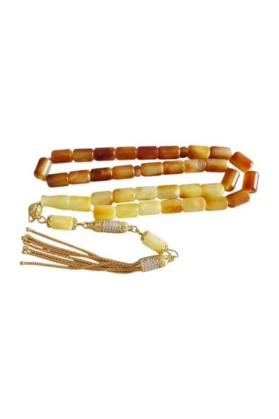 Hakan Artukoğlu Usta İşçilikli Diamond Gümüş Püsküllü Damla Kehribar Tesbih Lt1315 - Resim 7