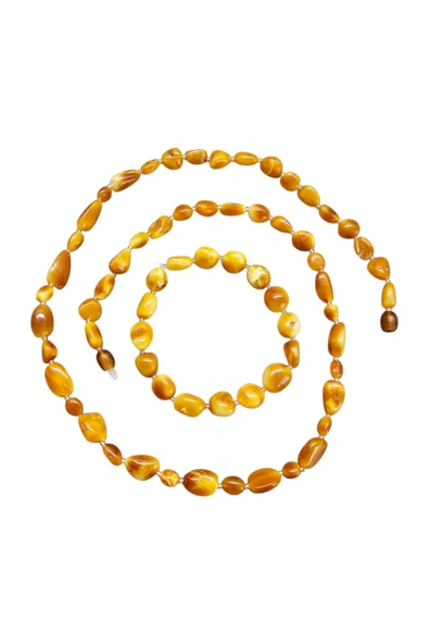 Damla Kehribar Kolye - Bileklik Set Lt1348 - 6