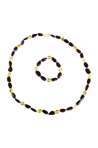 Damla Kehribar Kolye - Bileklik Set Lt1347 - 5