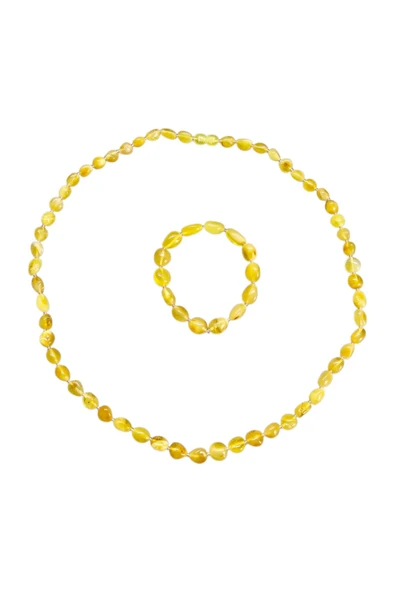 Damla Kehribar Kolye - Bileklik Set Lt1345 - 4