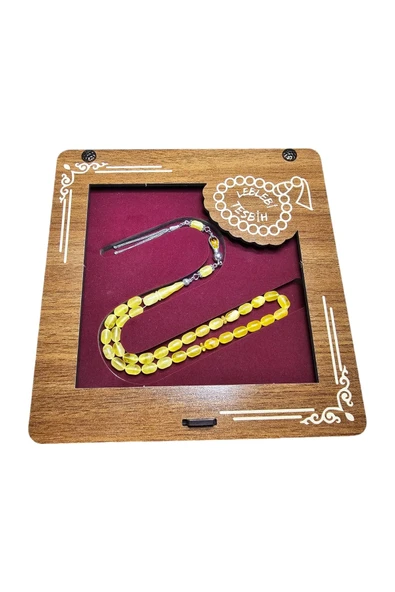 Gümüş Püsküllü Mat Damla Kehribar Tesbih Lt1271 - 2