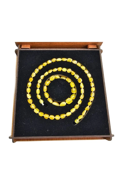 Damla Kehribar Kolye - Bileklik Set Lt1345 - 5