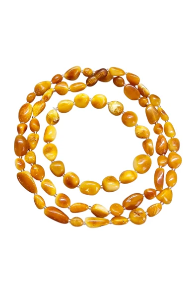 Damla Kehribar Kolye - Bileklik Set Lt1348 - 2