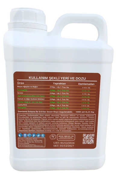 GÜBRE Humilex-5lt Hümik ve Fulvik Asit İçerikli Sıvı Organik  Gübre-(Fabrikadan Halka Üretim Zinciri) - 3