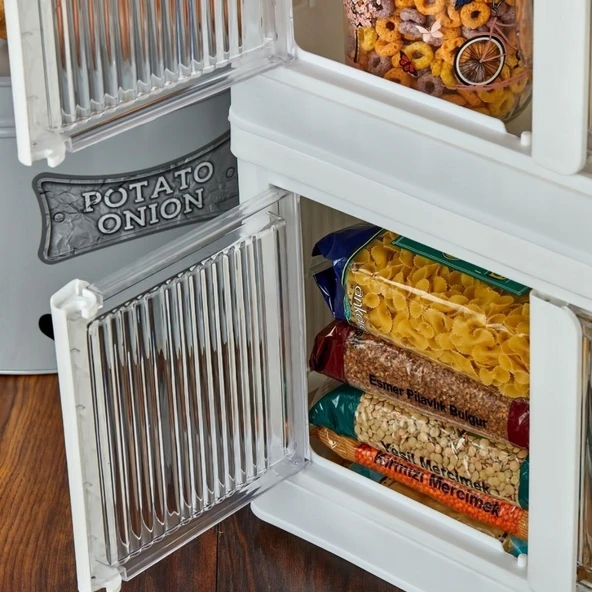 Tek Katlı (1 Ünite) Üst Üste Eklenebilir Demonte Mutfak ve Banyo Düzenleyici Raf-Beyaz - Resim 6