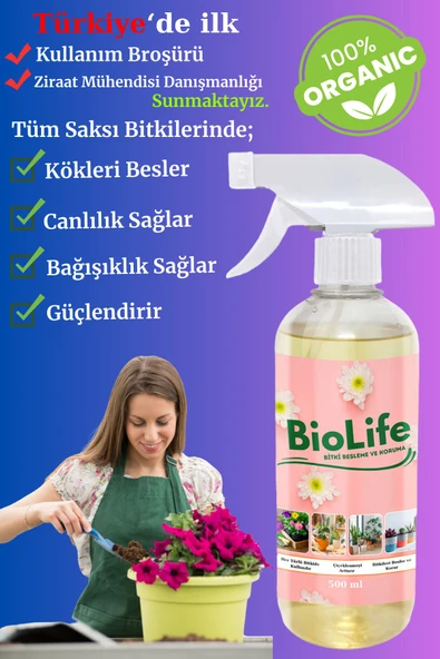 Biolife Bitki Besleme (500ML) Bitkiler Için Atom Karışım. Bitkilerin Canlanmasını Sağlar. - 1
