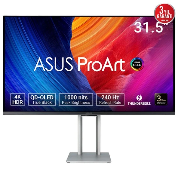 ASUS 31.5" OLED PROART PA32UCDM 0.1MS 240HZ HDMI-DP TYPEC GRAFİK TASARIM MONİTÖRÜ 3840X2160 ürün görseli
