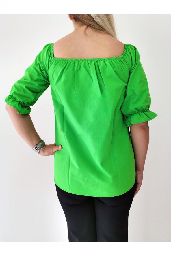 Kadın İncili Gömlek Yeşil