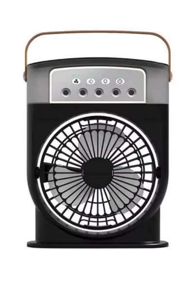 Şarjlı 600 Ml Su Hazneli Taşınabilir Masaüstü Vanilatör Güçlü Fan Ve 2000 Mah Pil Siyah