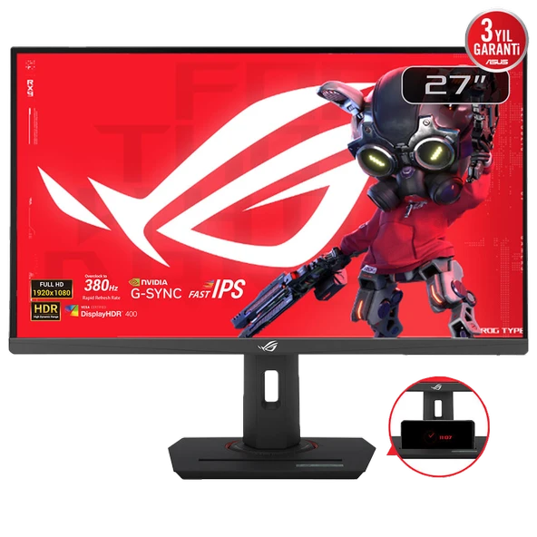 ASUS ROG Strix XG279CNS 27" 380Hz 1ms HDMI DP USB-C FreeSync Premium G-Sync AdaptiveSync FHD Fast IPS Gaming Monitör