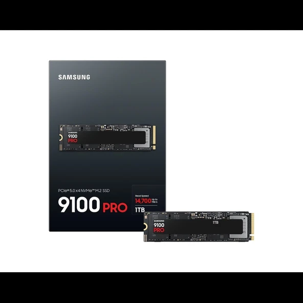 Samsung Mz-vap1t0bw, 9100 Pro, 1tb, 14700/13300, Gen5, Nvme Pcıe M.2 2280, Ssd (türkiye Distribütörü Garantili) - 1