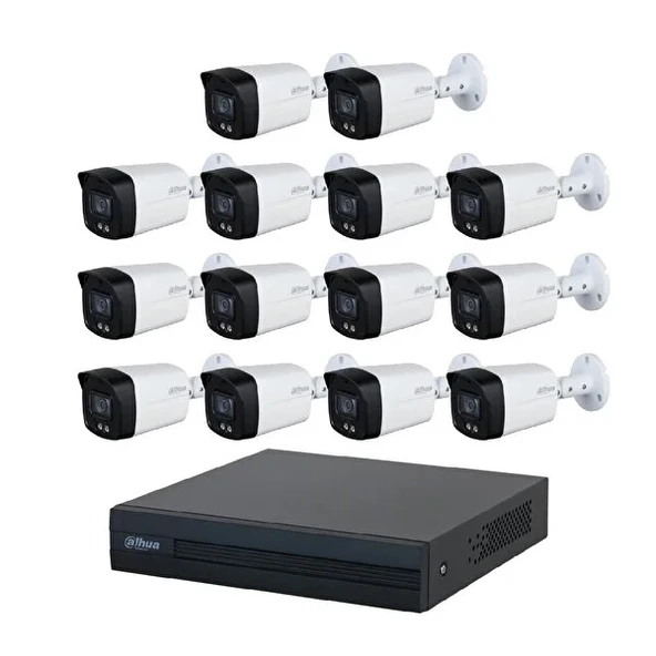Dahua 14 Kameralı 40 Metre Renkli Gece Görüşlü Fullhd Dahili Mikrofonlu Kamera Seti - 2