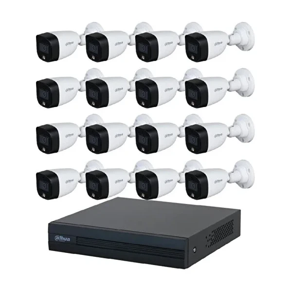Dahua 16 Kameralı Renkli Gece Görüşlü Full Hd Güvenlik Kamera Seti - 2