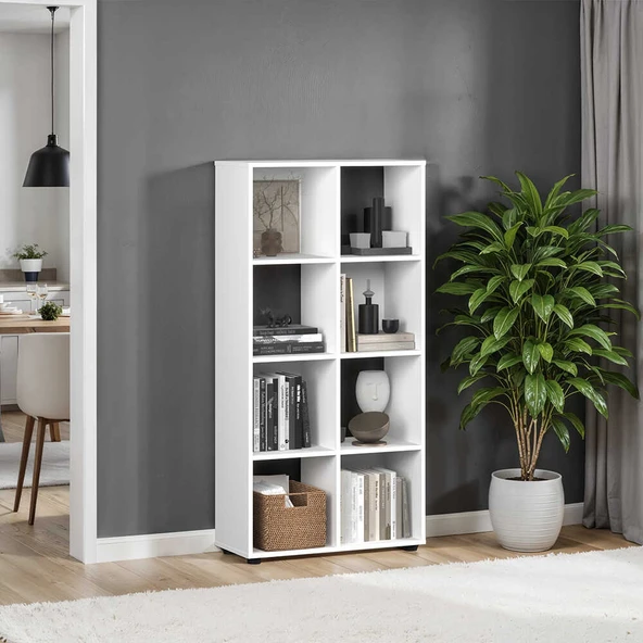 Cubic Kitaplık Beyaz 70x140,5x30 cm ürün görseli 1