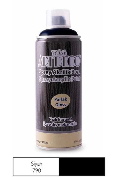 Artdeco Lisans  Artdeco Mat/matte 400 Ml Siyah 400 Ml 190 Gr. Hızlı Kuruma Iç Ve Dış Mekana Uygundur. - 1