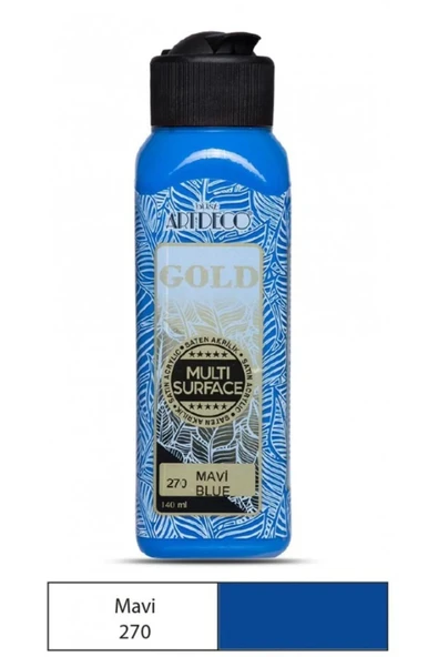 Artdeco Lisans Kırtasiye Mavi Gold Akrilik Boya 140 ml 270 - 1