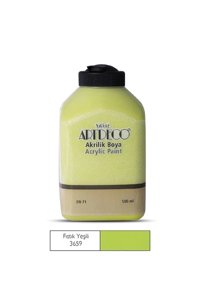 Artdeco Lisans Kırtasiye 070l-3659 Akrilik Boya 500 Ml. Fıstık Yeşil - 1