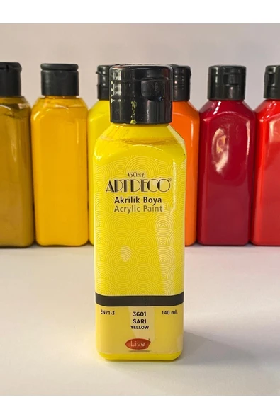 Artdeco Lisans Kırtasiye Akrilik Boya 140ML. Sarı - 1