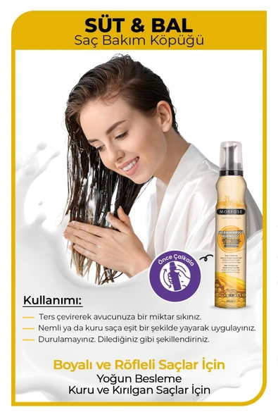MORFOSE  SAÇ KÖPÜĞÜ SÜT BAL 200 ML - 3