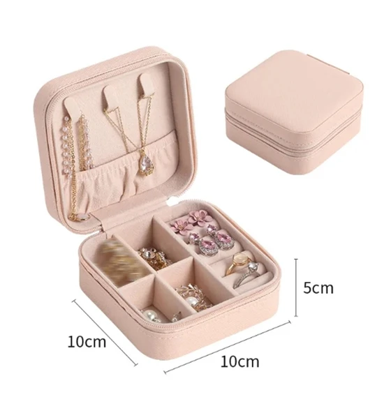 PEMBE Takı Kutusu Düzenleyici Taşınabilir Mücevher-Takı Saklama Kutusu Mini Çoklu Takı Organizeri - 2