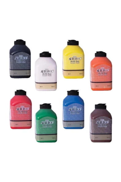 Artdeco Lisans Kırtasiye Akrilik Boya 500 Ml 8'li Set - 1