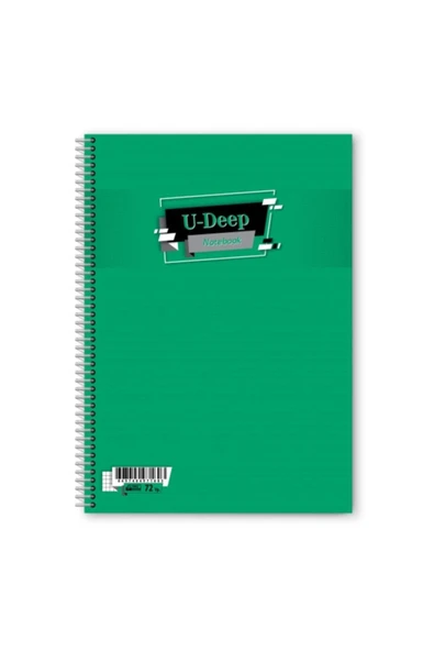 UMUT DEFTER Umut U-deep 72 Yaprak A4 Çizgisiz Plastik Kapak Spiralli Defter