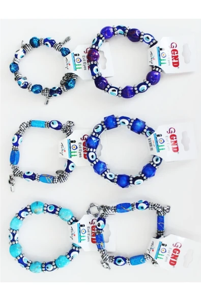 GNDGİFT Renkli Boncuklar Akrilik Bileklik Gnd Gift Ewil Eyes - 1